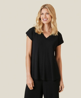 RollUpCuff Weighted Hem Trim 1002960 MaEfa Basic Top  - Black