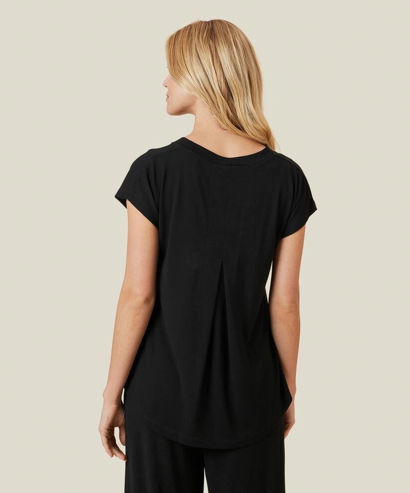 Comfortable Collar PreWashed 1002960 MaEfa Basic Top  - Black
