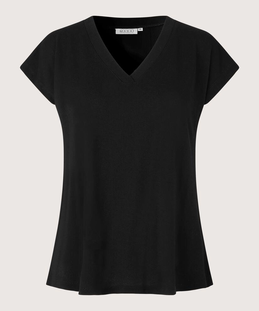 1002960 MaEfa Basic Top  - Black Soft Texture QuickDryConstruction