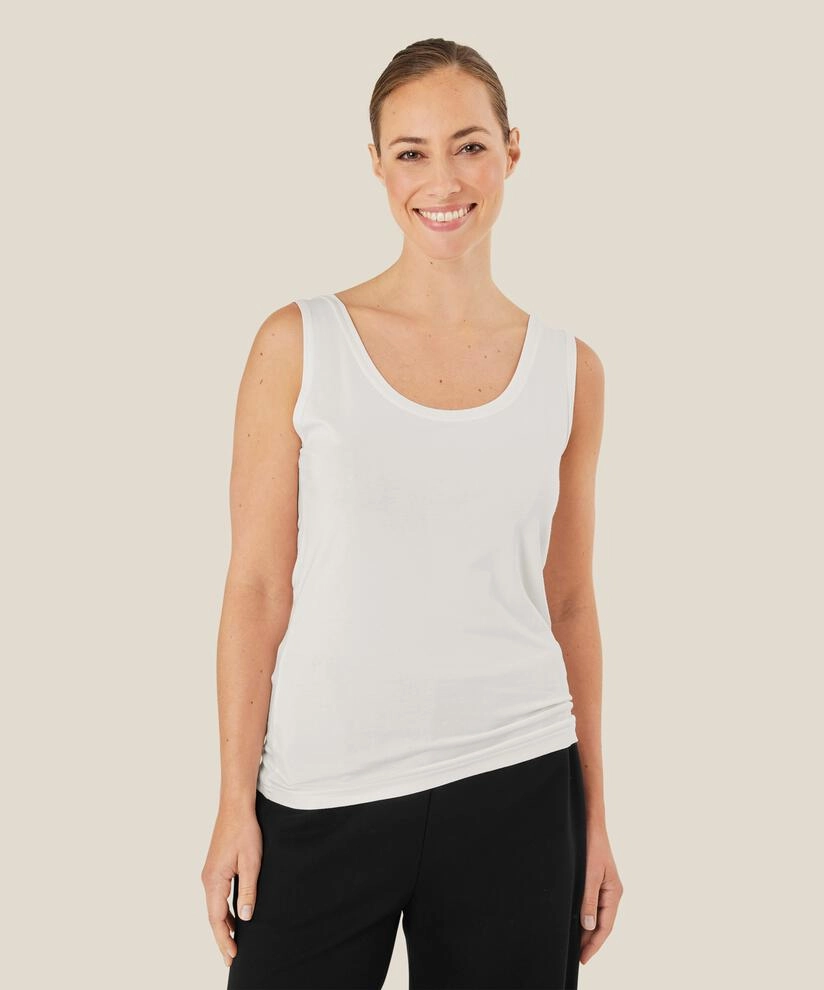 Garment Washed Softness Timeless Cut 1003888  MaEls Top  - Cream