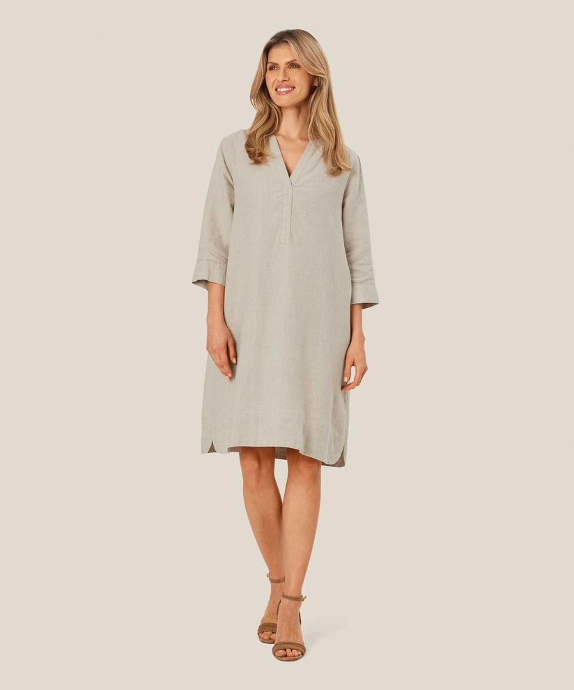 1006912 MaNokolo Linen Dress - Natural Smooth Design