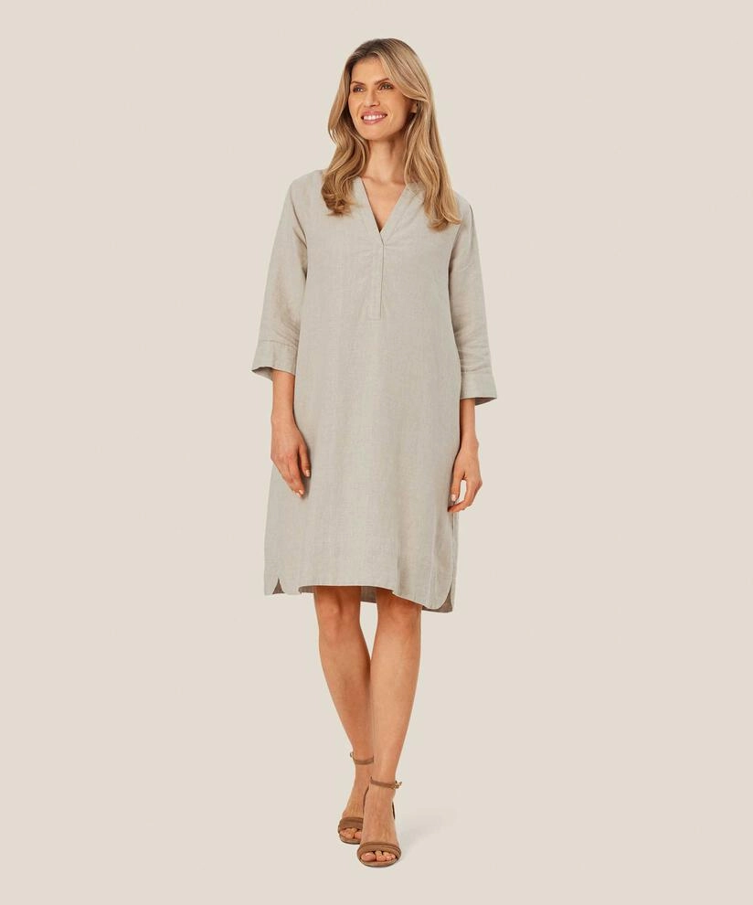 Daily Confidence 1006912 MaNokolo Linen Dress - Natural