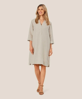 1006912 MaNokolo Linen Dress - Natural Smooth Design