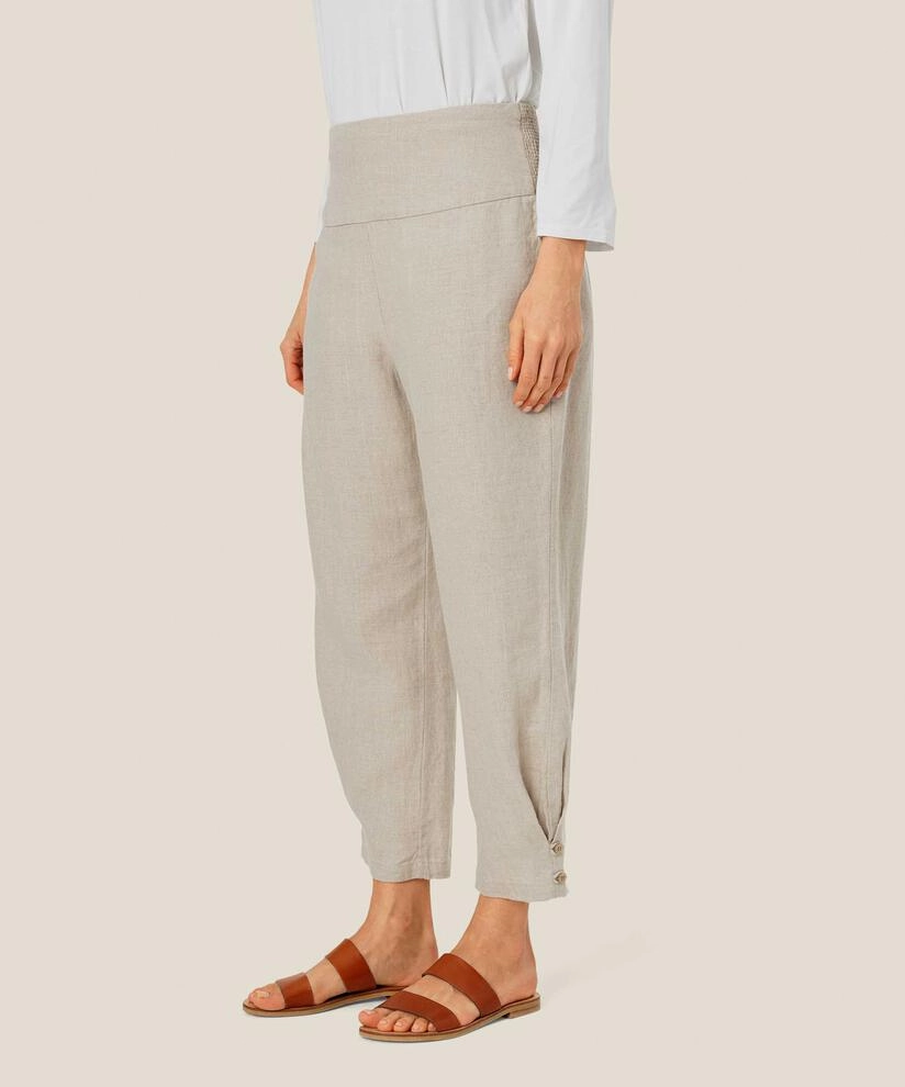 1007443 MaPenna Linen Trousers - Natural Core Comfort