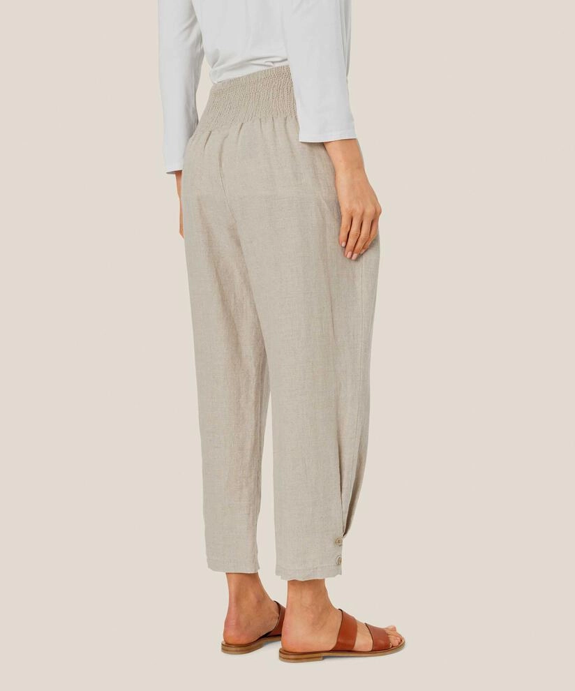 Soft Touch Material Relaxed Design 1007443 MaPenna Linen Trousers - Natural