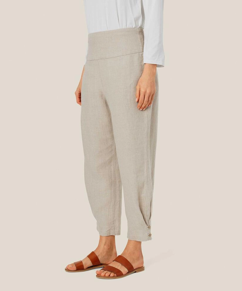 Flex Movement OdorResistantFinish 1007443 MaPenna Linen Trousers - Natural