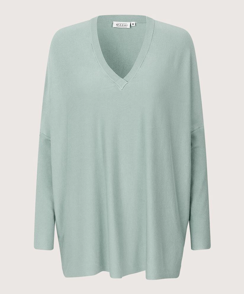 Layered Shoulder Wide Shoulder Cut 1009888 MaFronia Sweater - Ether