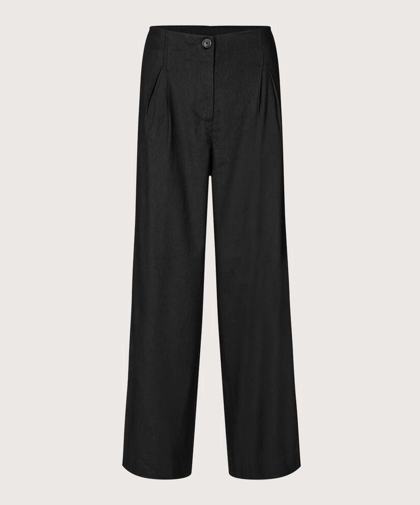 Core Fit Design 1010371 MaParmone  Linen Blend Trousers - Black