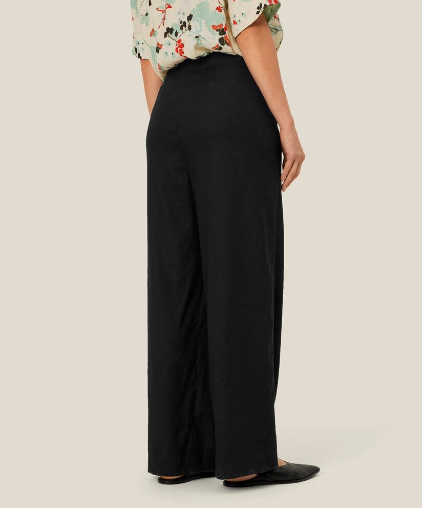 Slim Wear Design 1010371 MaParmone  Linen Blend Trousers - Black