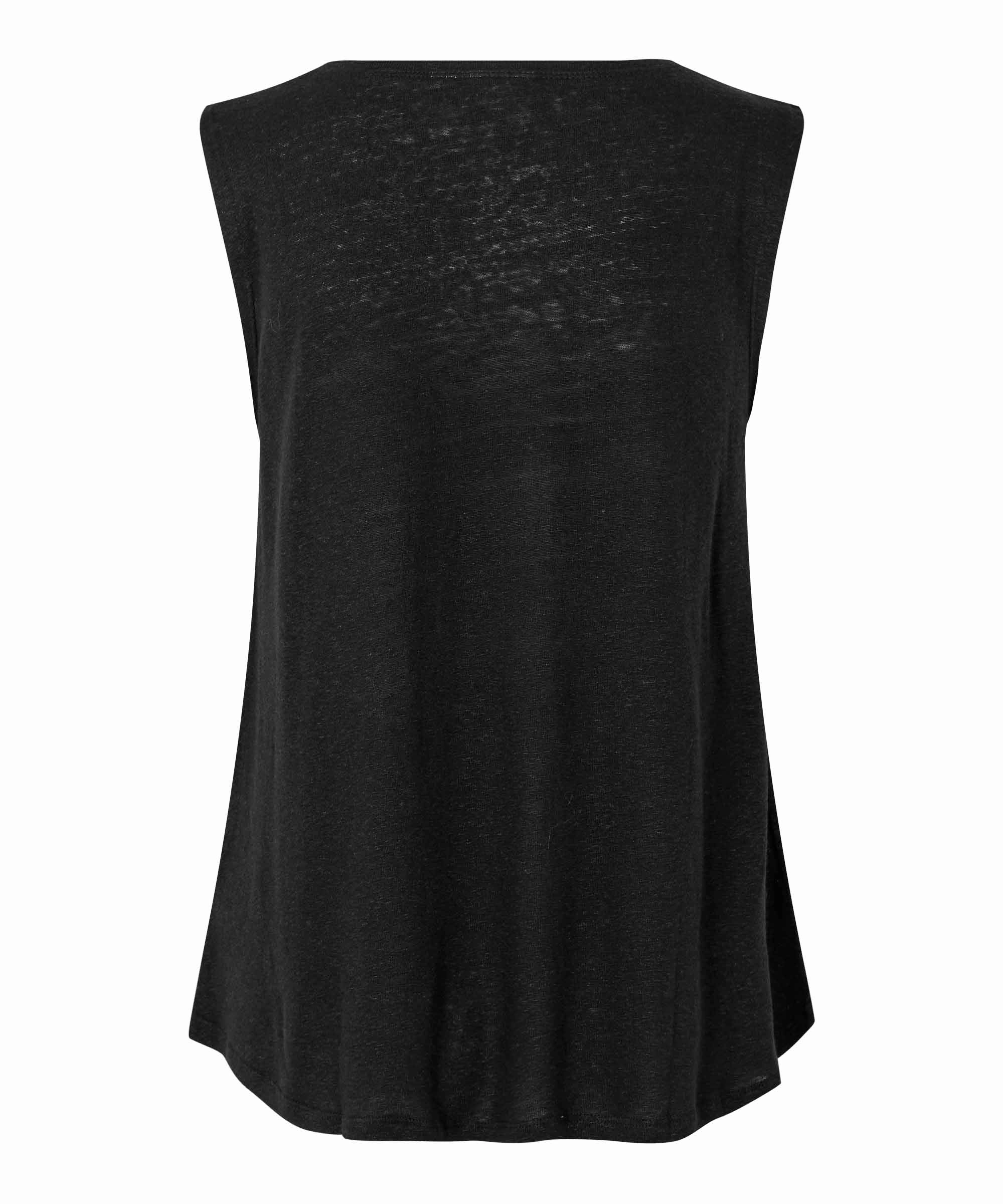 PolishedFinish 1010604 MaElisa Linen Blend Top - Black