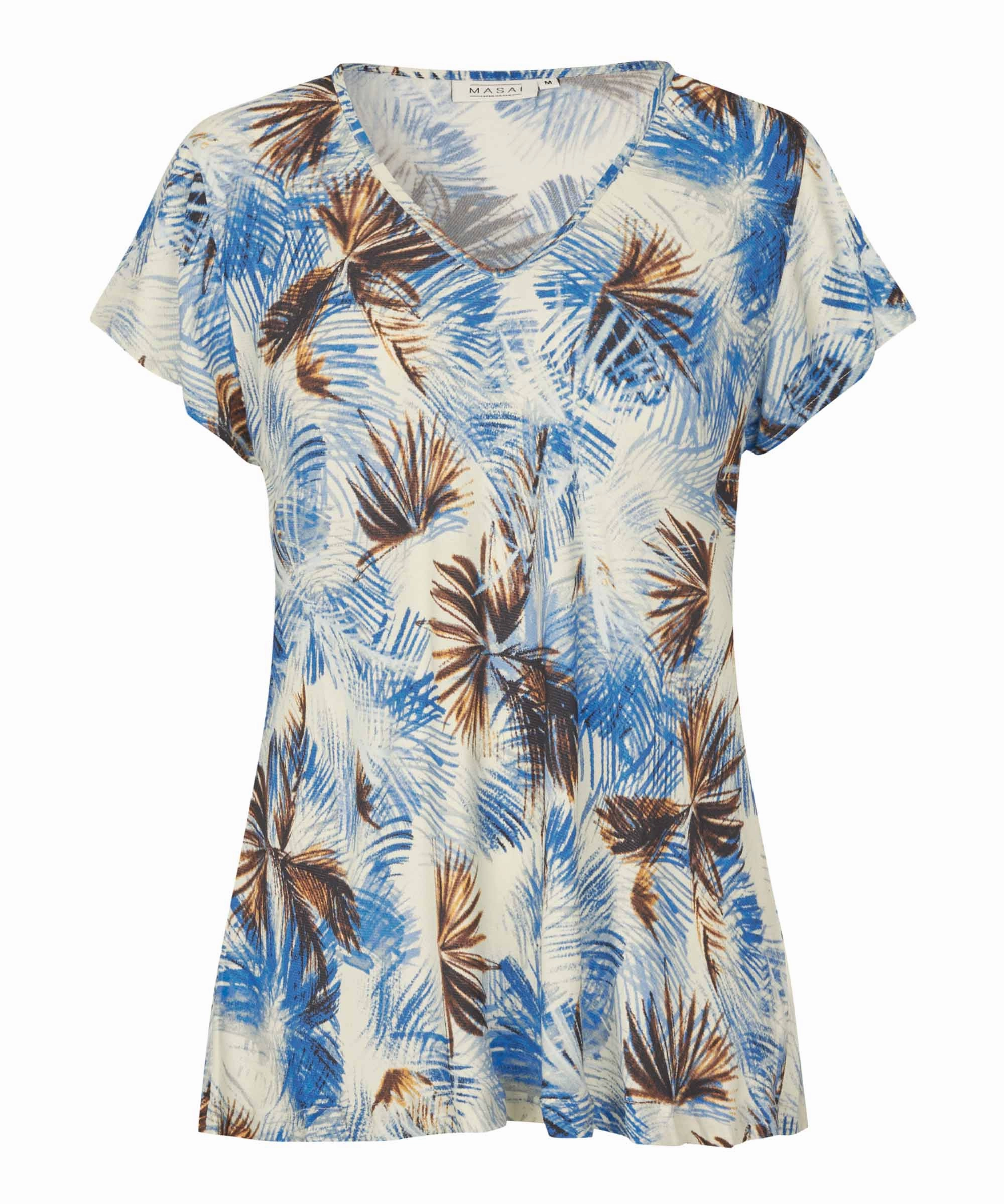 1010942 MaKallo Top - Della Blue Non Restrictive Fit DoubleStitched Construction