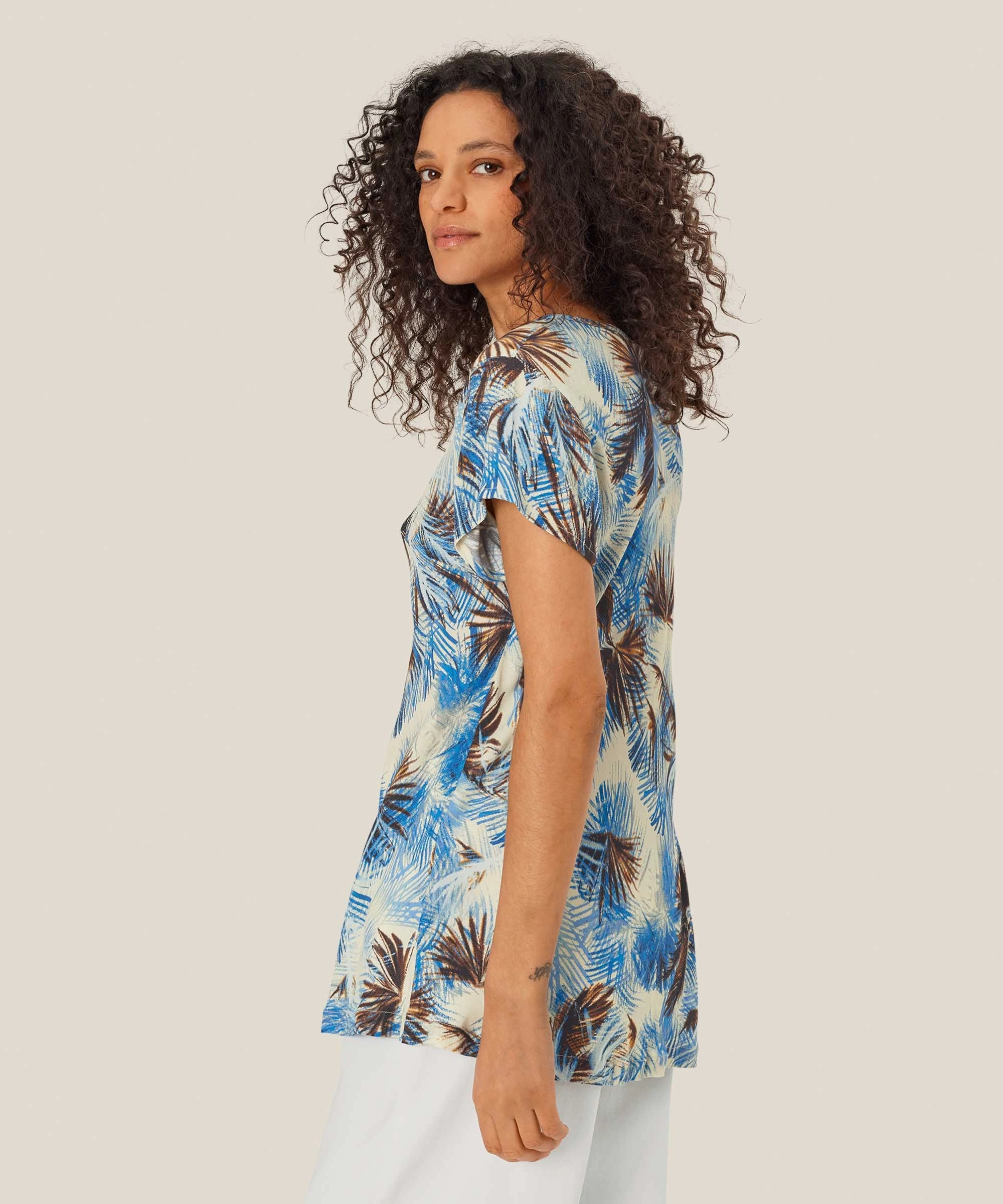 1010942 MaKallo Top - Della Blue Hidden Storage Pockets