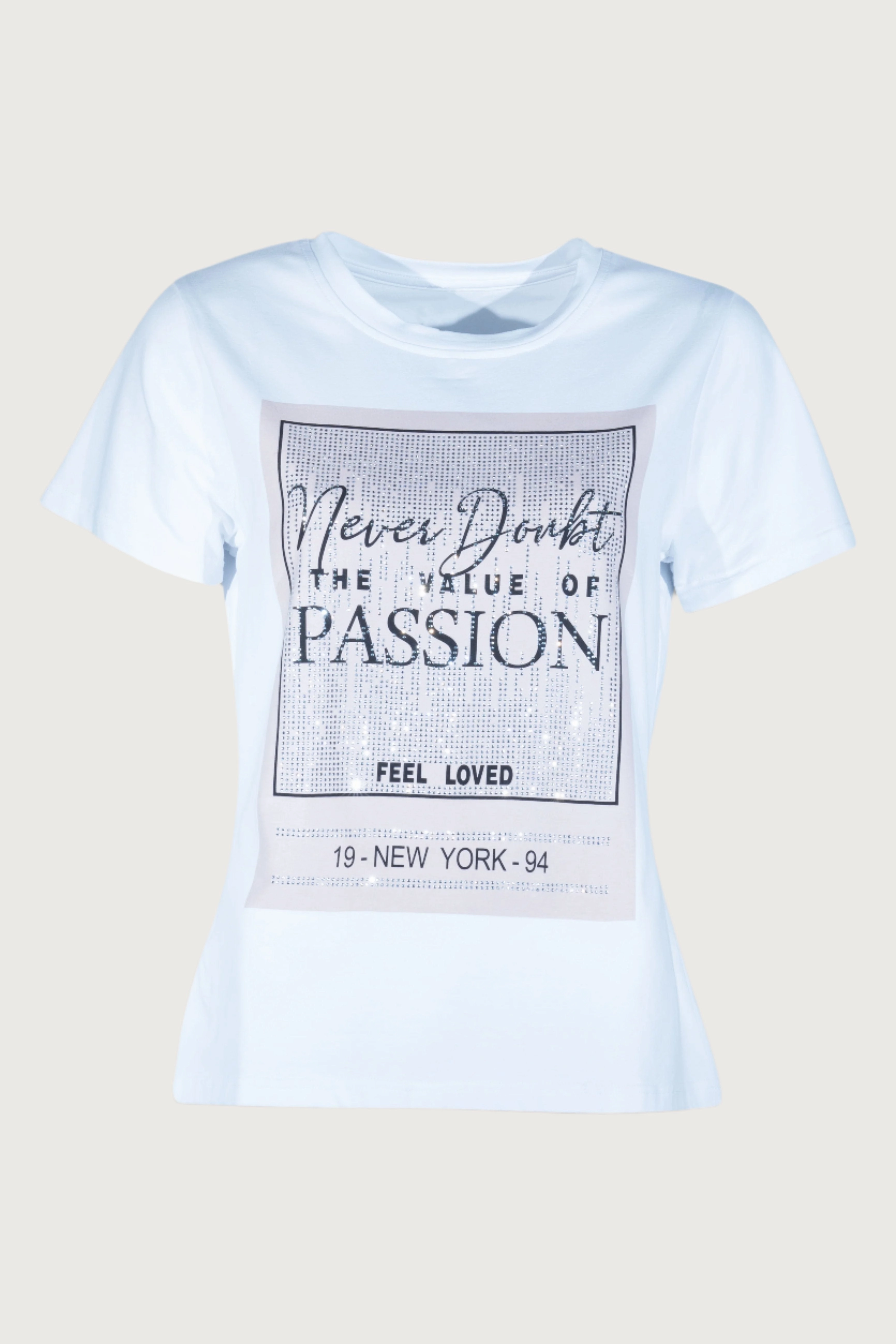 14211007  Front Print Top Long Sleeve  - White Retro design