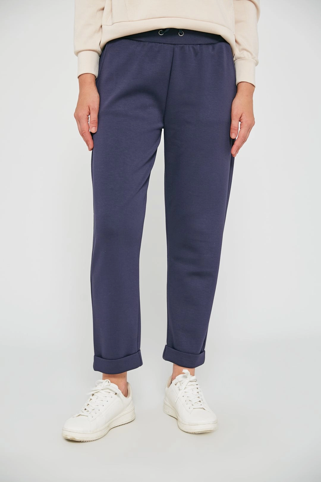 Hypoallergenic fabric Durable Seams 17343665 Trousers with Drawstring - Light Grey Melange