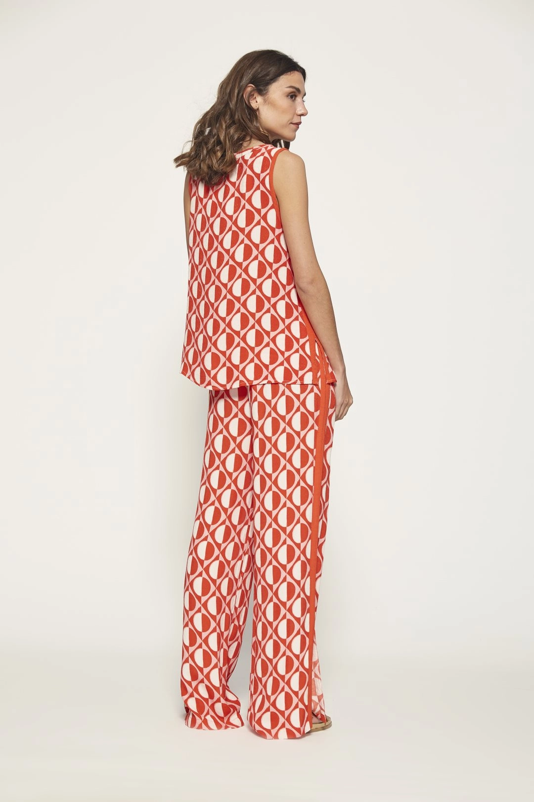 Gripper Waistband Lightweight Wear 27372318  Geometric Print  Trousers - Fire Geo