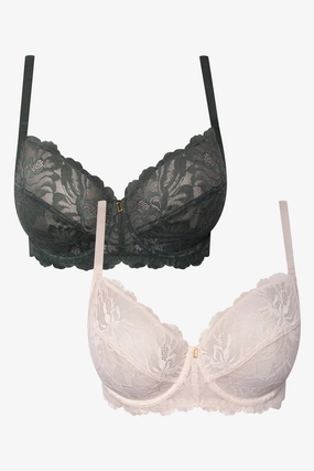 Oversized fit seams 2 Pack Lace Bras