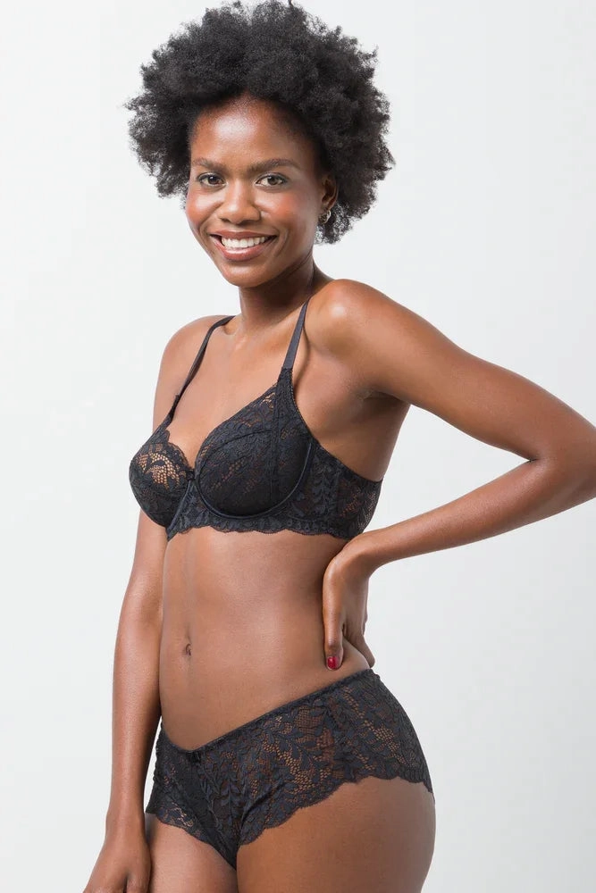 versatile material 2 Pack Sml Autum Lace Non Padded Underwire Black Natural