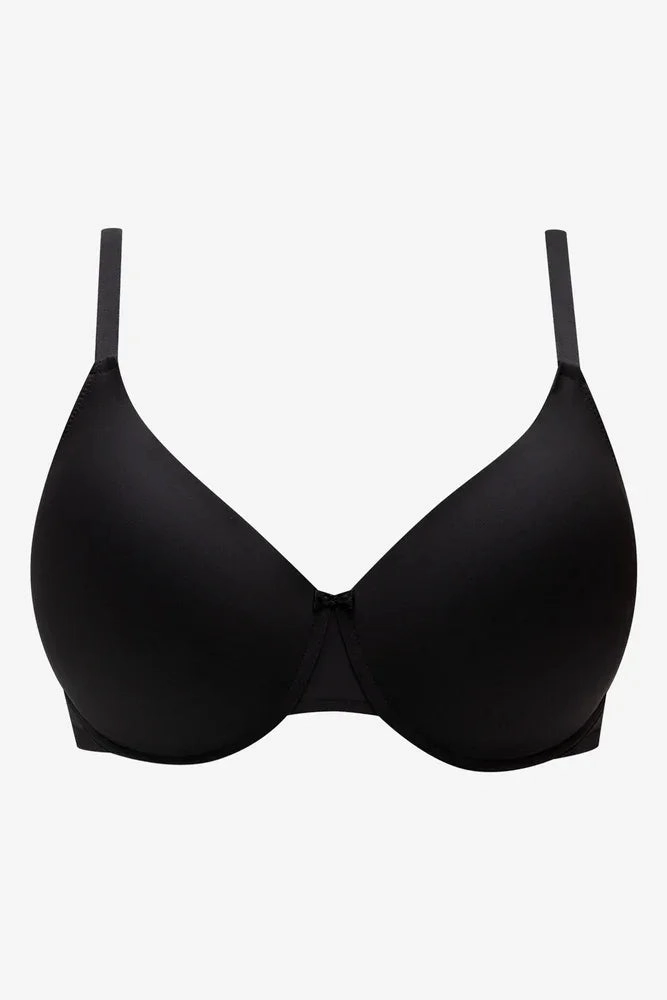 2 Pack T-Shirt Bras Black & Natural Wire Free Comfort Crease-resistant