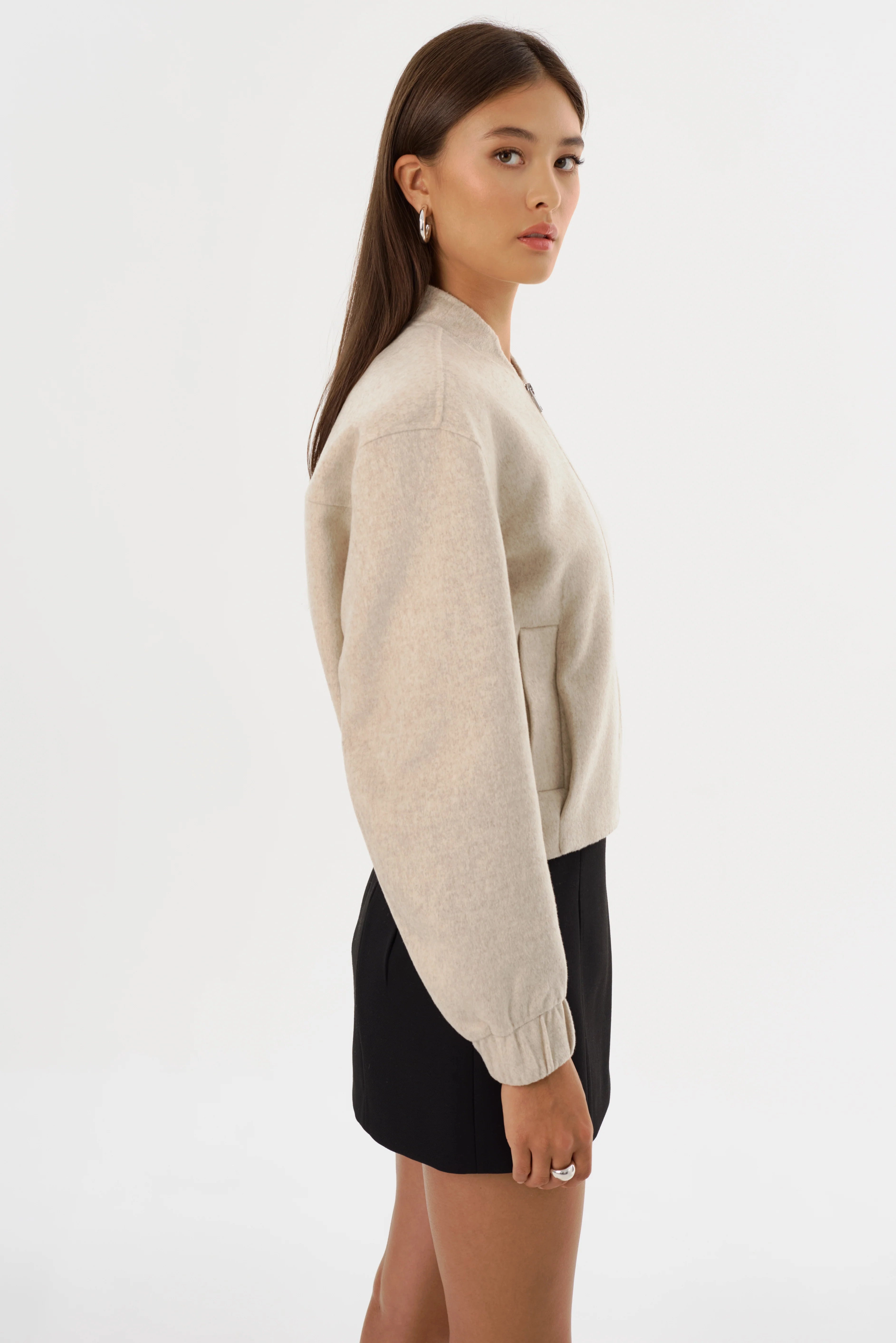 UV protection layer Wrinkle resistant fabric LAMARQUE | Fay Bomber Jacket - Heather/Beige