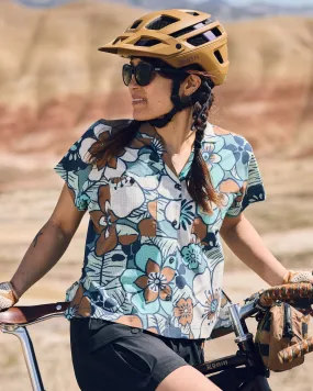 Seasonal Collection Designer Look 365 Recycled Active Boxy Shirt - Vintage Floral Aqua