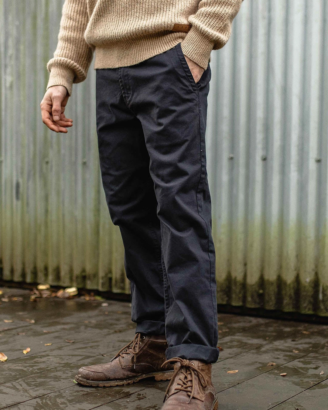 365 Organic Cotton Trouser - Faded Black Tailored Fit AntibacterialCoating