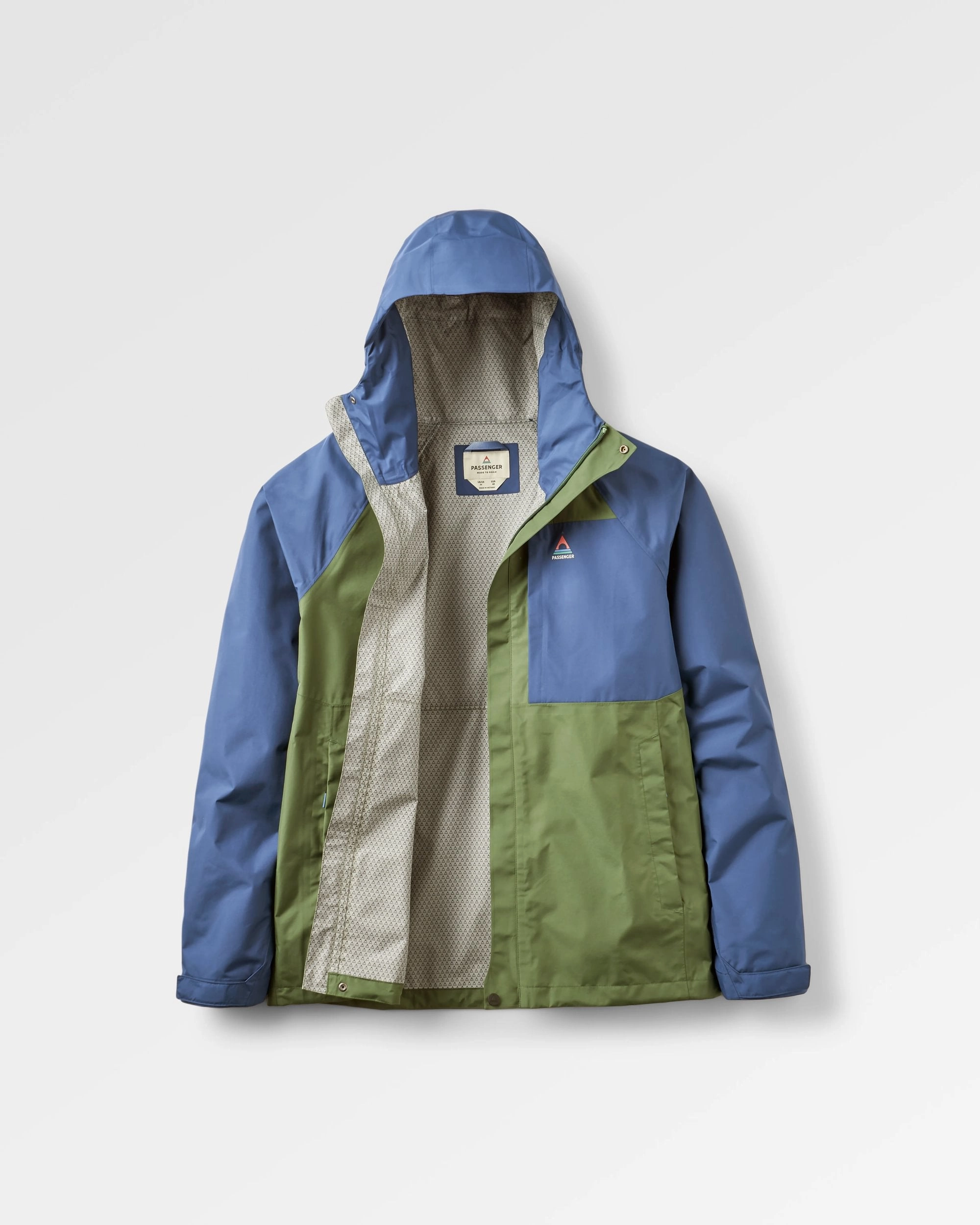 Relaxed Layers Snag Free Fabric Trailscape Men's Recycled Waterproof Jacket - Dark Denim/Wild Green