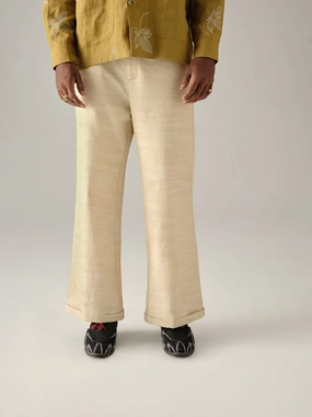 Flattering Cut Double Layered Hem 70'S Pant