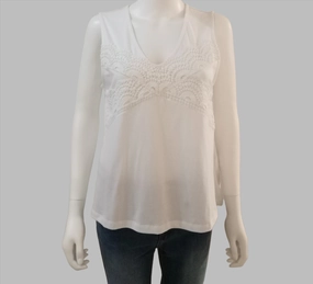 84275916 Lace Trim Top - White AdvancedAirflowChannels Quick Dry Performance
