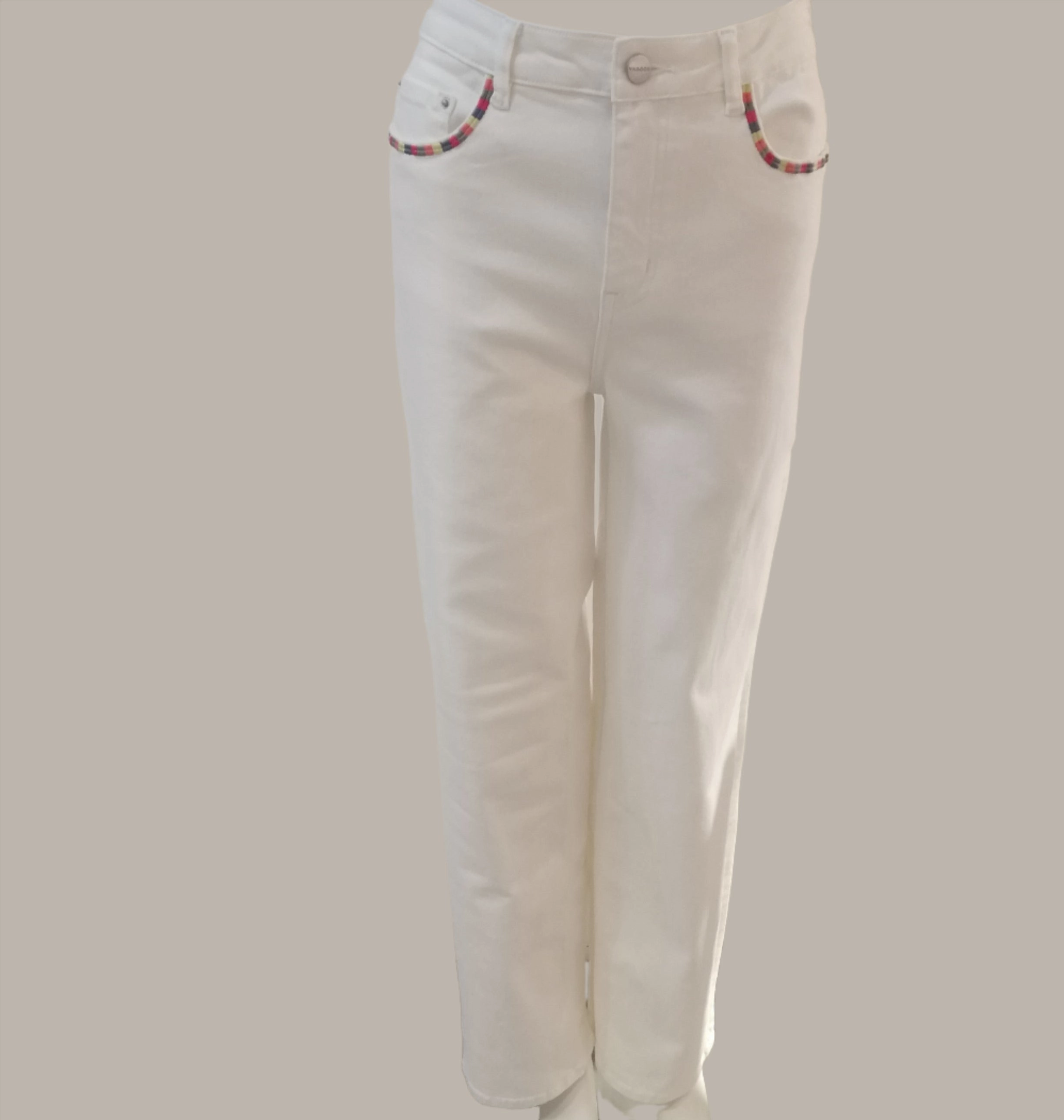87321001 Denim Pant - White Supportive Waistband