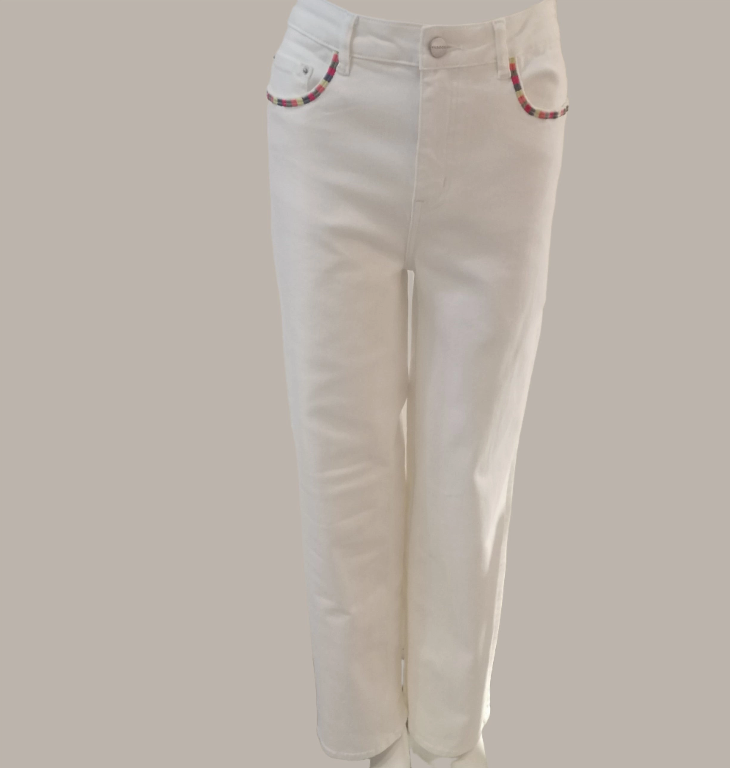 87321001 Denim Pant - White Essential Waist Minimalist Fit