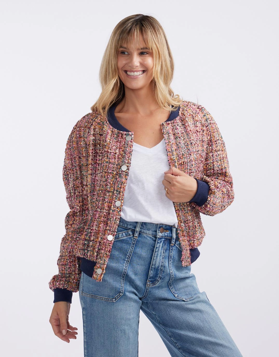 Abigail Bomber Jacket - Multi Glow In Dark Trims