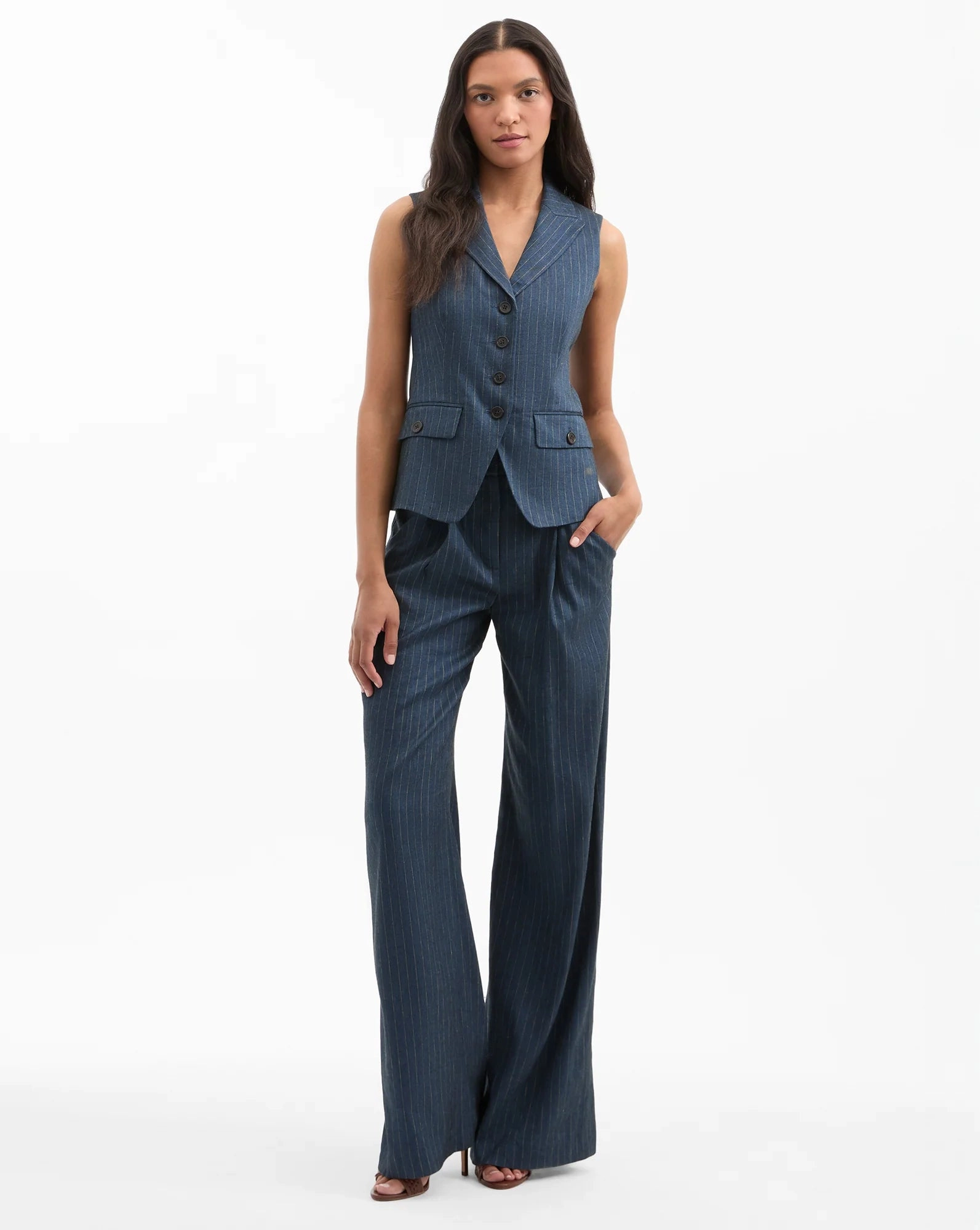 Moisture control Active Stretch Veronica Beard Rimini Pant in Navy