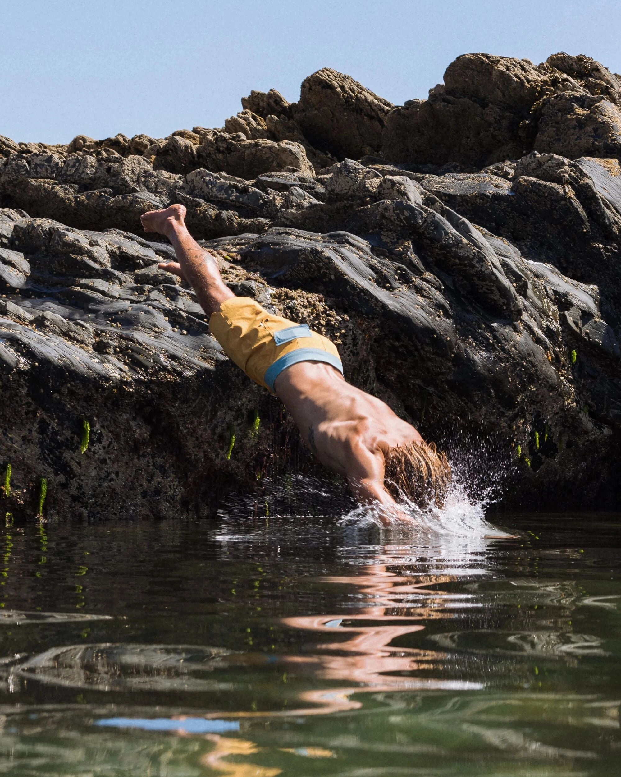 Cruiser NetPlus? Recycled 19" Boardshort - Spruce Yellow Modern Fit Wind Resistant Material