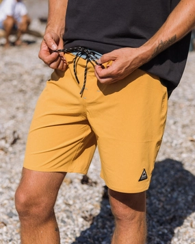 Elastic Fit Day Out Cruiser NetPlus? Recycled 19" Boardshort - Spruce Yellow