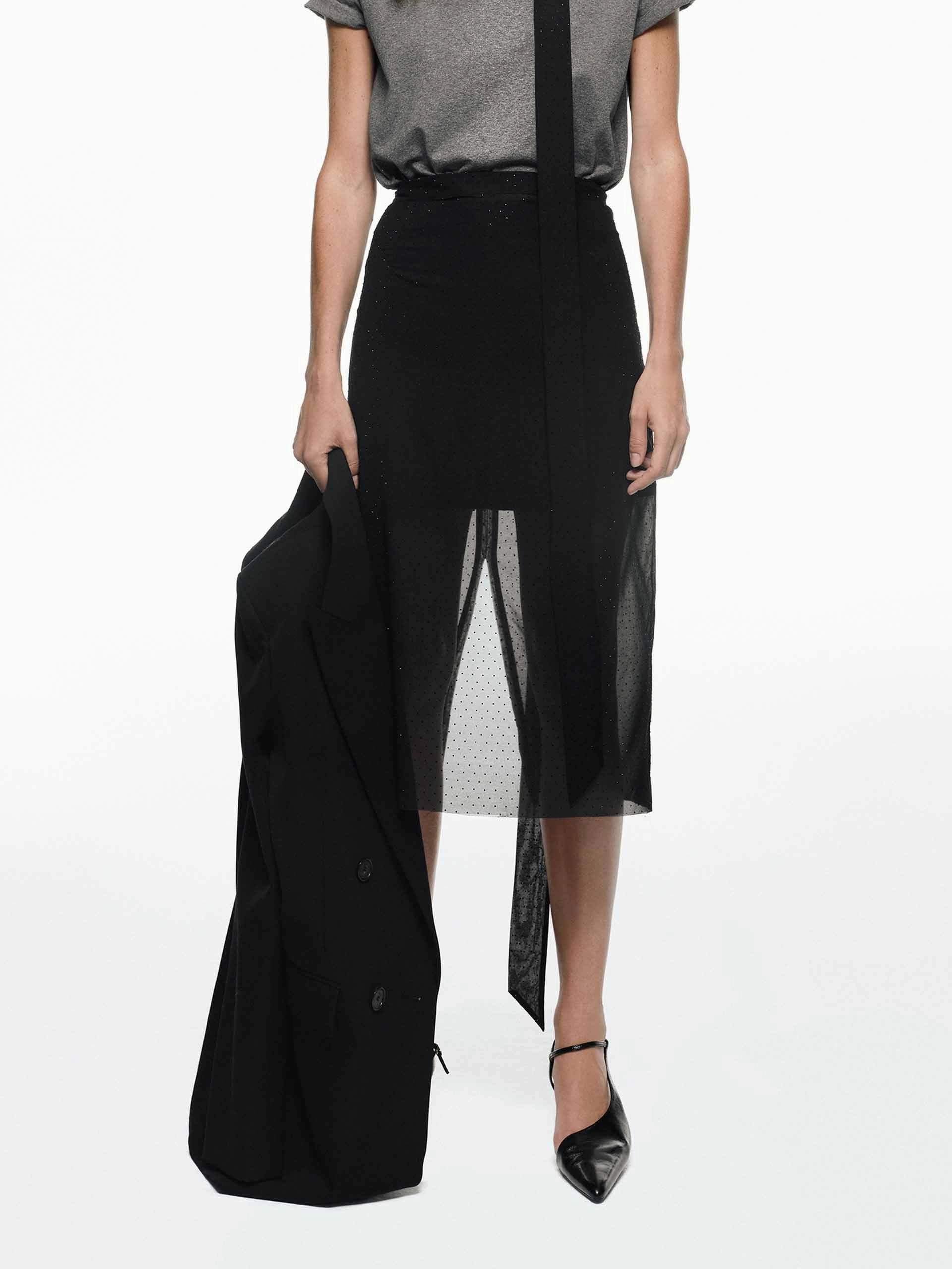 Layered Design Midi Skirt Smart Fit