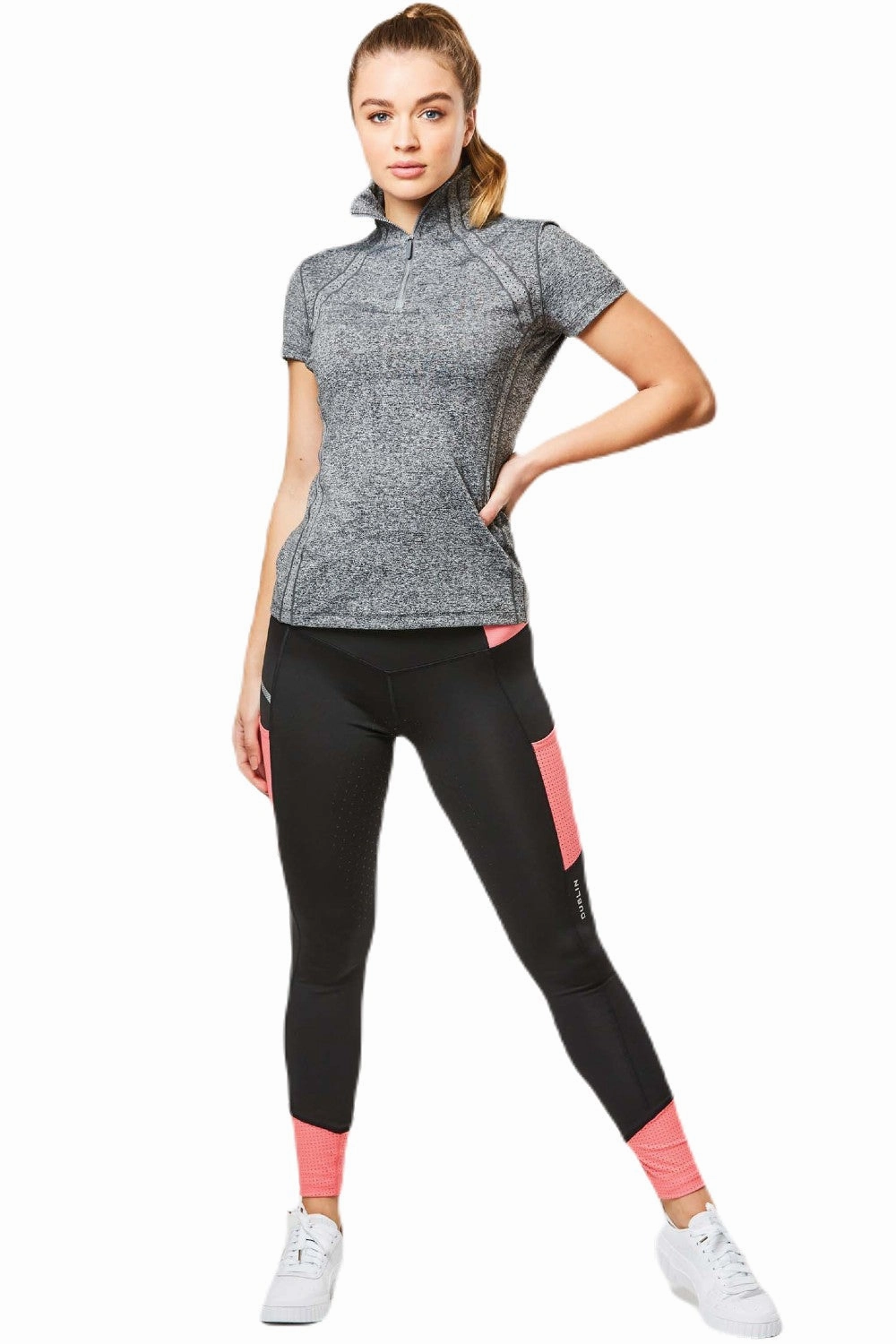 Dublin Childrens Power Performance Mid Rise Colour Block Tights MoistureControlLiner No Bunching
