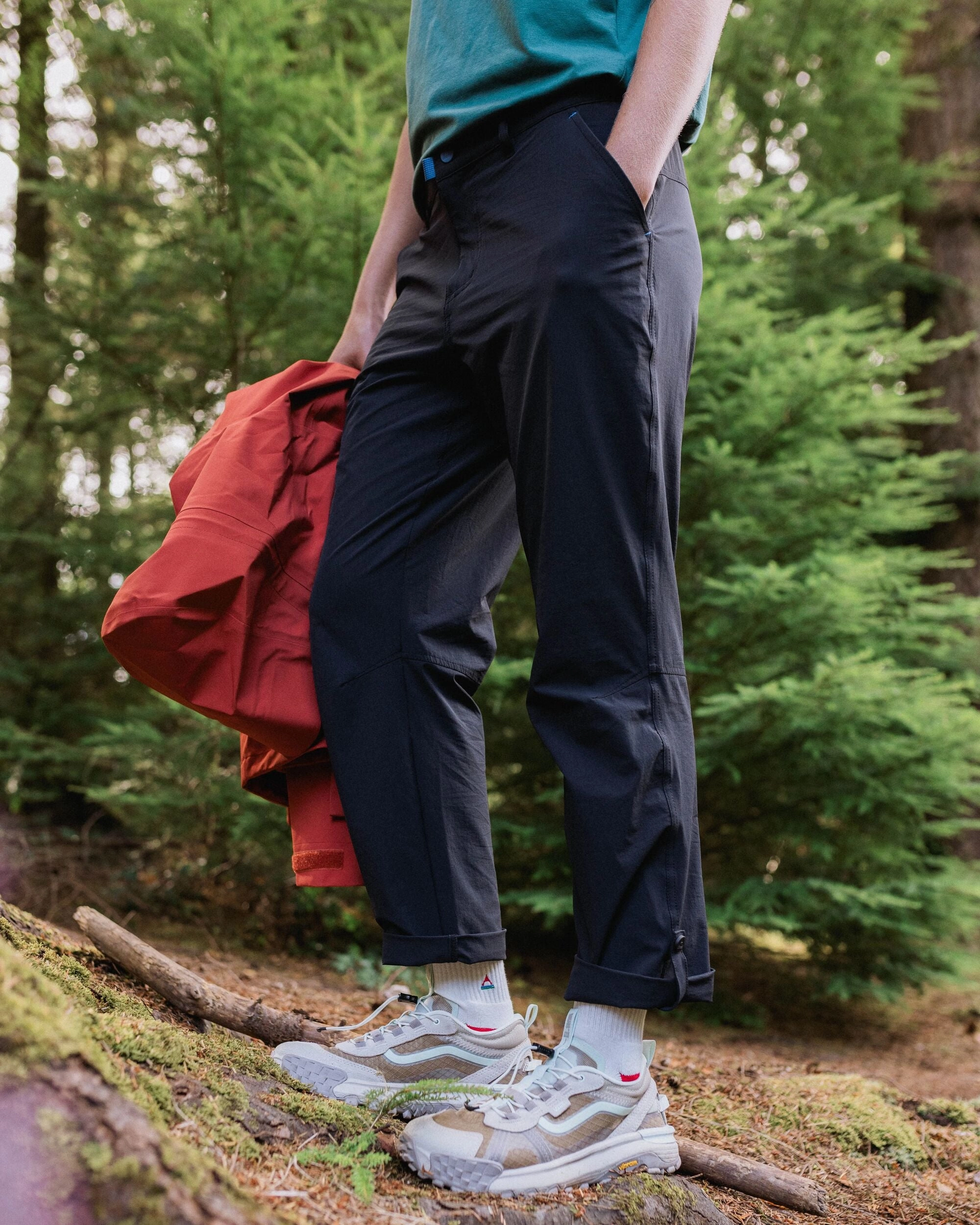 Tall Length Day-to-Day Wear 365 Trail Roll Up Trouser - Black