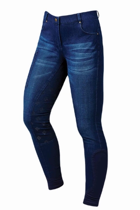 Urban Edge Sporty Appeal Dublin Shona Full Grip Silicone Print Denim Breeches