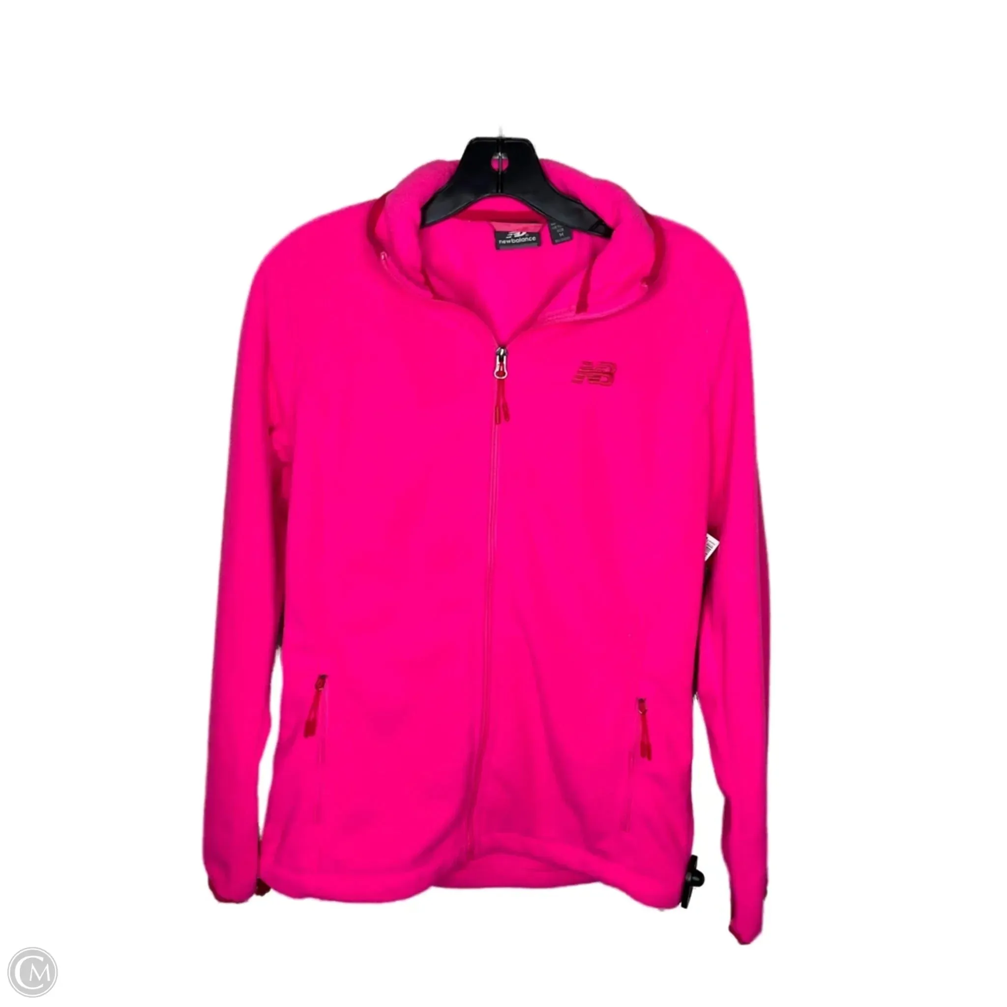 Wind Stop Cozy Texture Athletic Jacket By New Balance In Pink, Size: M