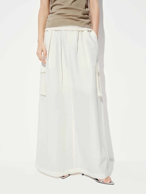 Back Slit Drawstring Skirt Breezy Look