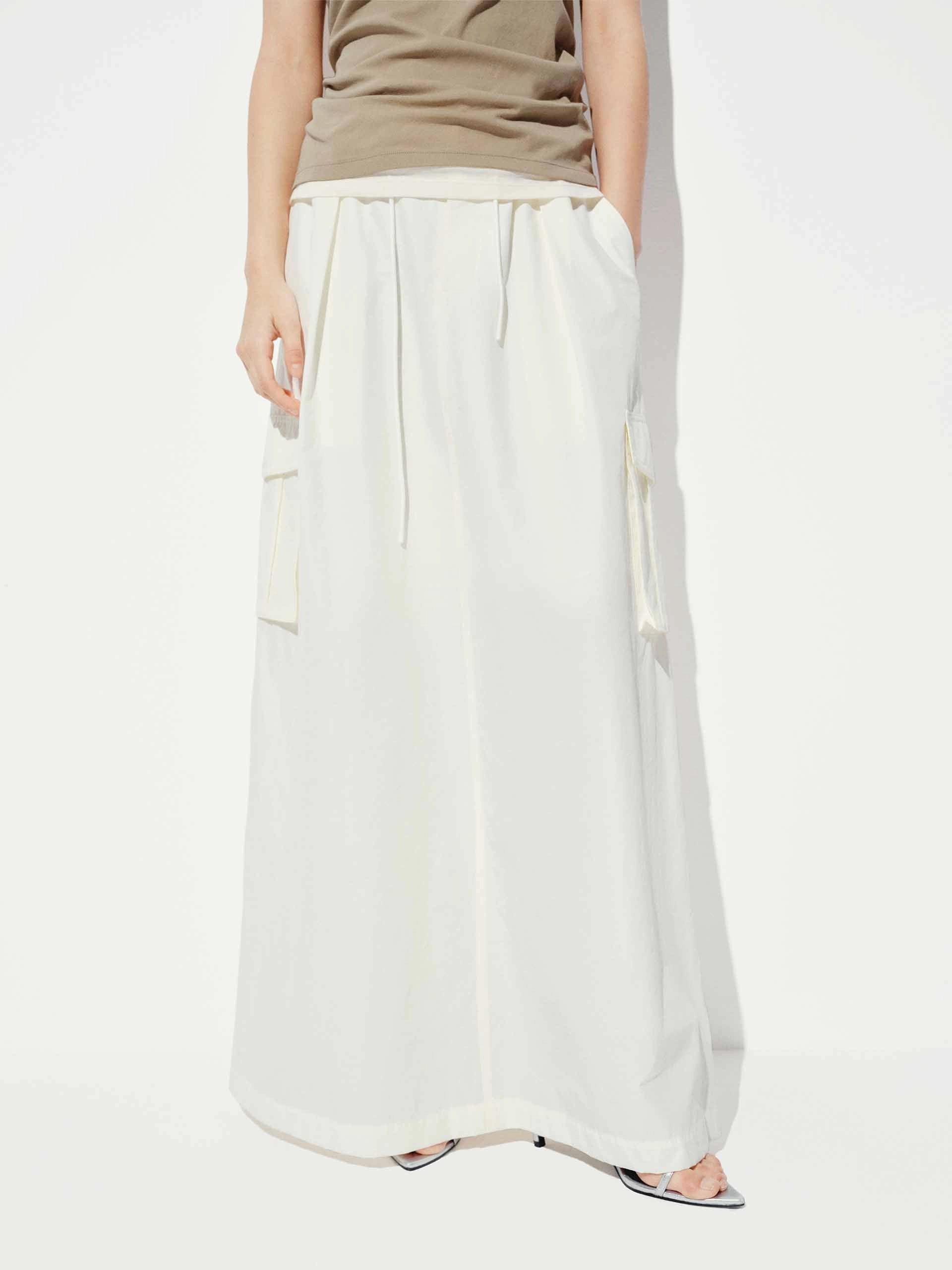 Back Slit Drawstring Skirt Urban Fit