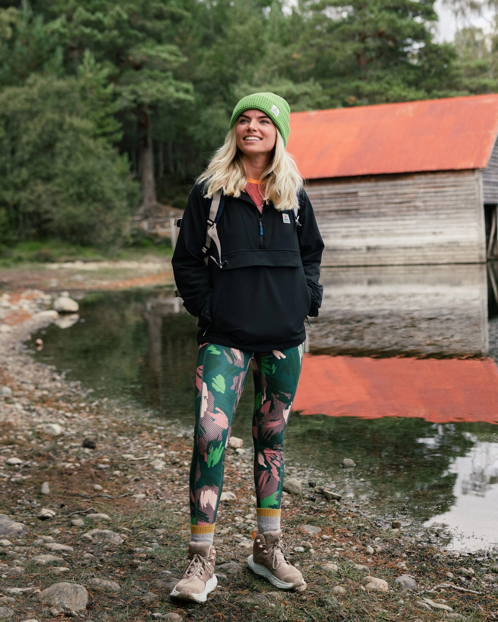 Body Flex Mantra Recycled Active Legging - Abstract Mountain Fir Tree