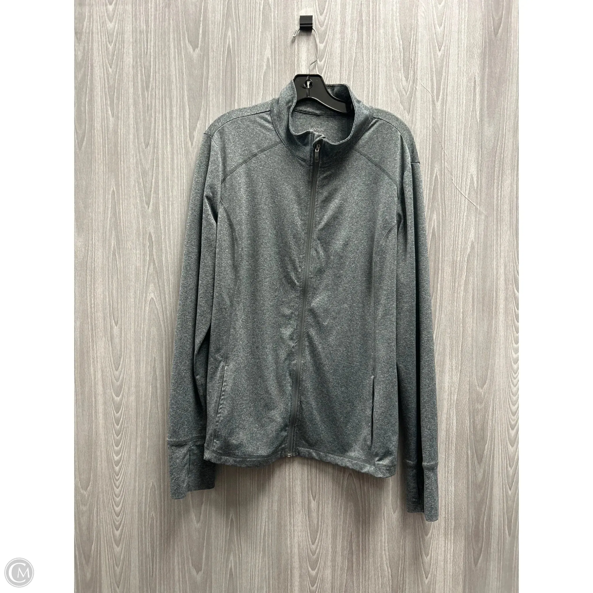Athletic Jacket By Danskin In Grey, Size: Xxl All weather Smart Casual Piece