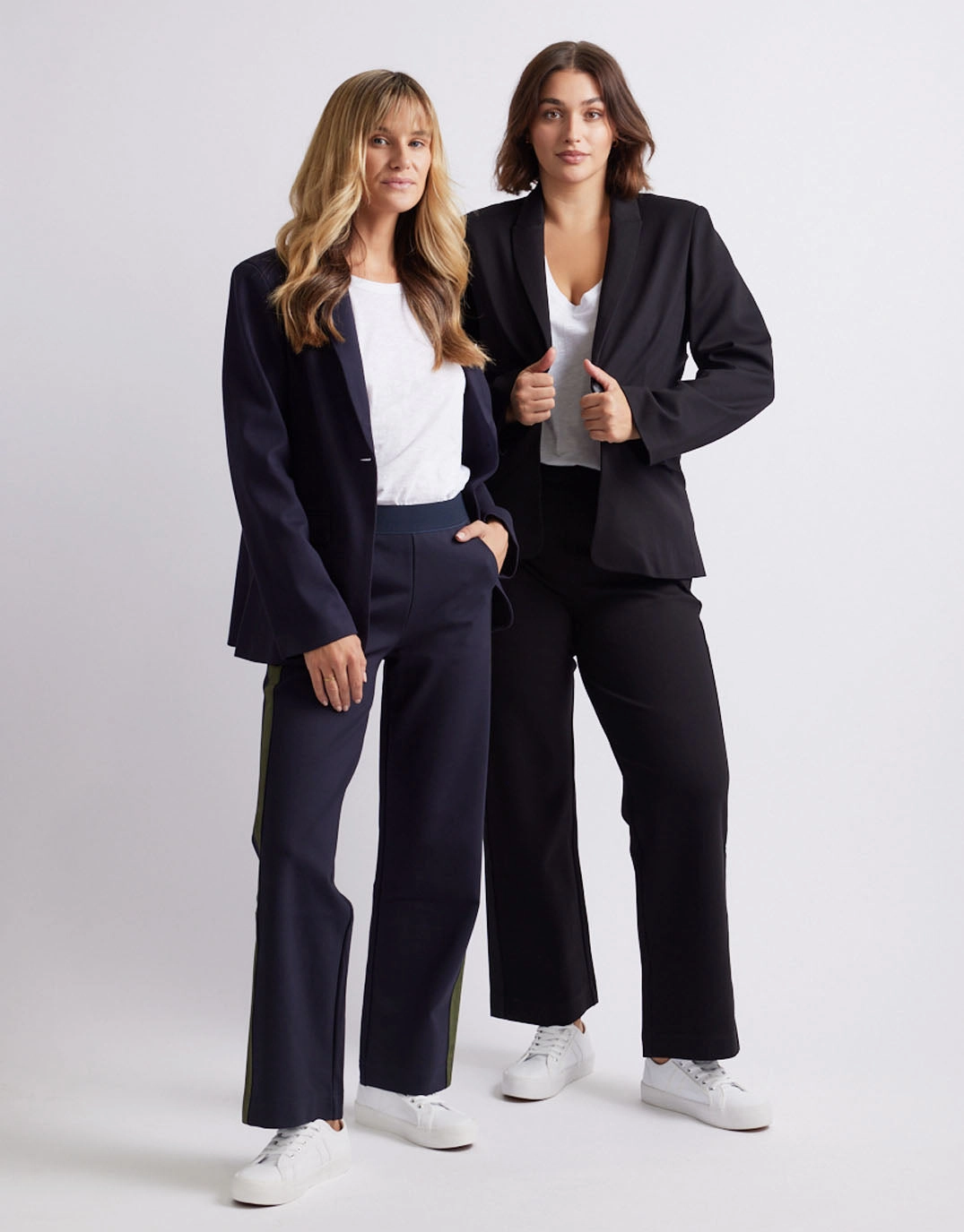 Timeless Ponte Blazer - Navy Stand Collar Classic Zip Up