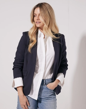 Quick Drying Timeless Ponte Blazer - Navy