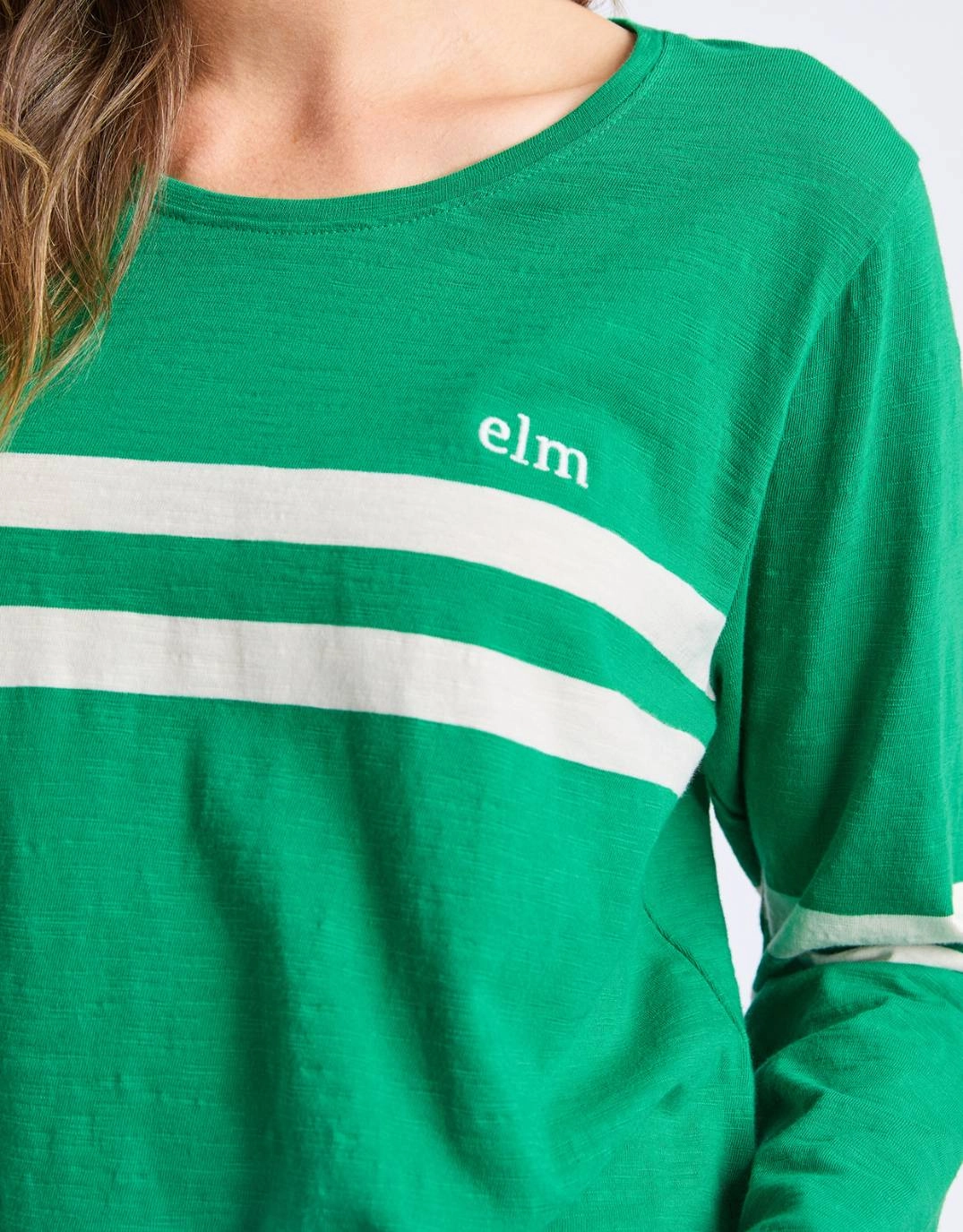 SoftTouchFinish Fun and Playful Adora Long Sleeve Tee - Pine Green