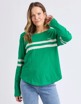 Adora Long Sleeve Tee - Pine Green Chic Wear On-the-Go Fashion