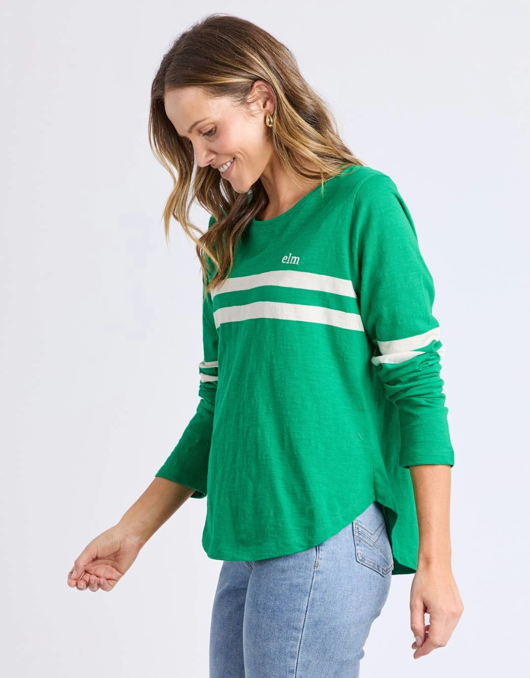 Adora Long Sleeve Tee - Pine Green BreathableMaterial Holiday Outfit Style