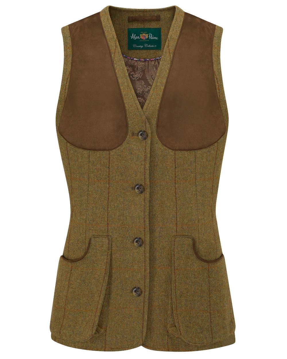 Fashion Use Alan Paine Combrook Ladies Tweed Shooting Waistcoat