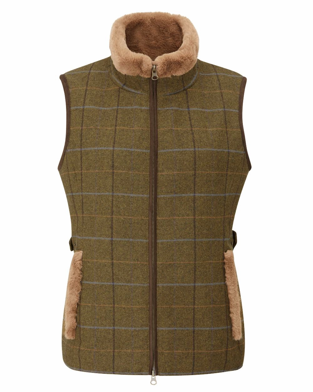 Snap Closure System MeshLinedVents Alan Paine Combrook Tweed Ladies Gilet